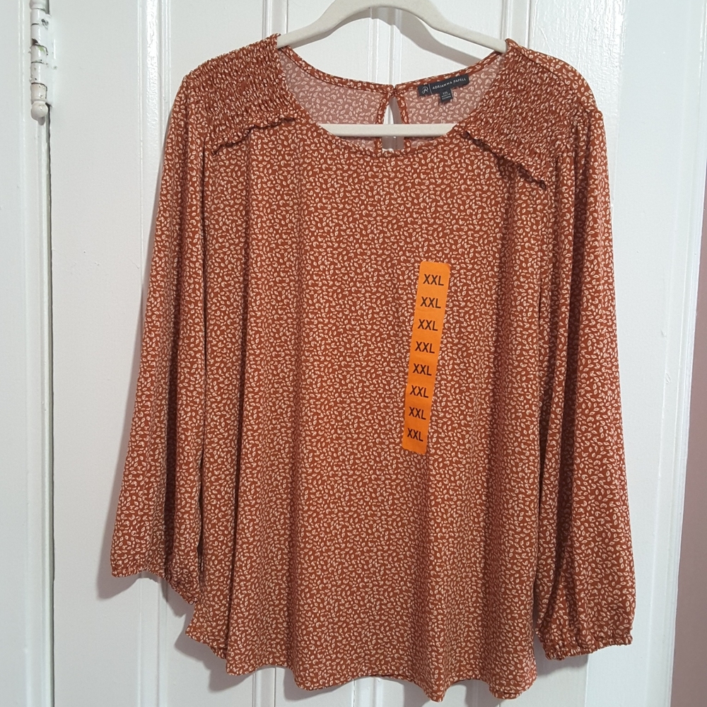 Adrianna Papell Rust Blouse